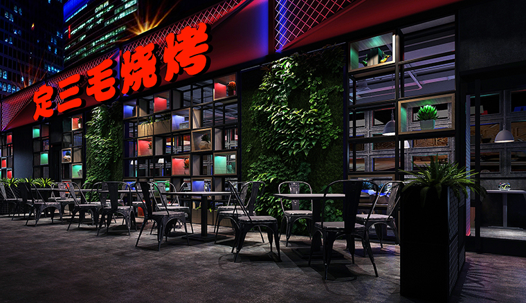 三毛燒烤餐飲空間設計-3